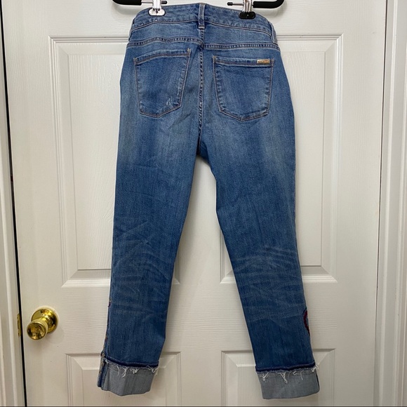 WHBM The Slim Crop Embroidered Jeans Sz 6 - Picture 7 of 8